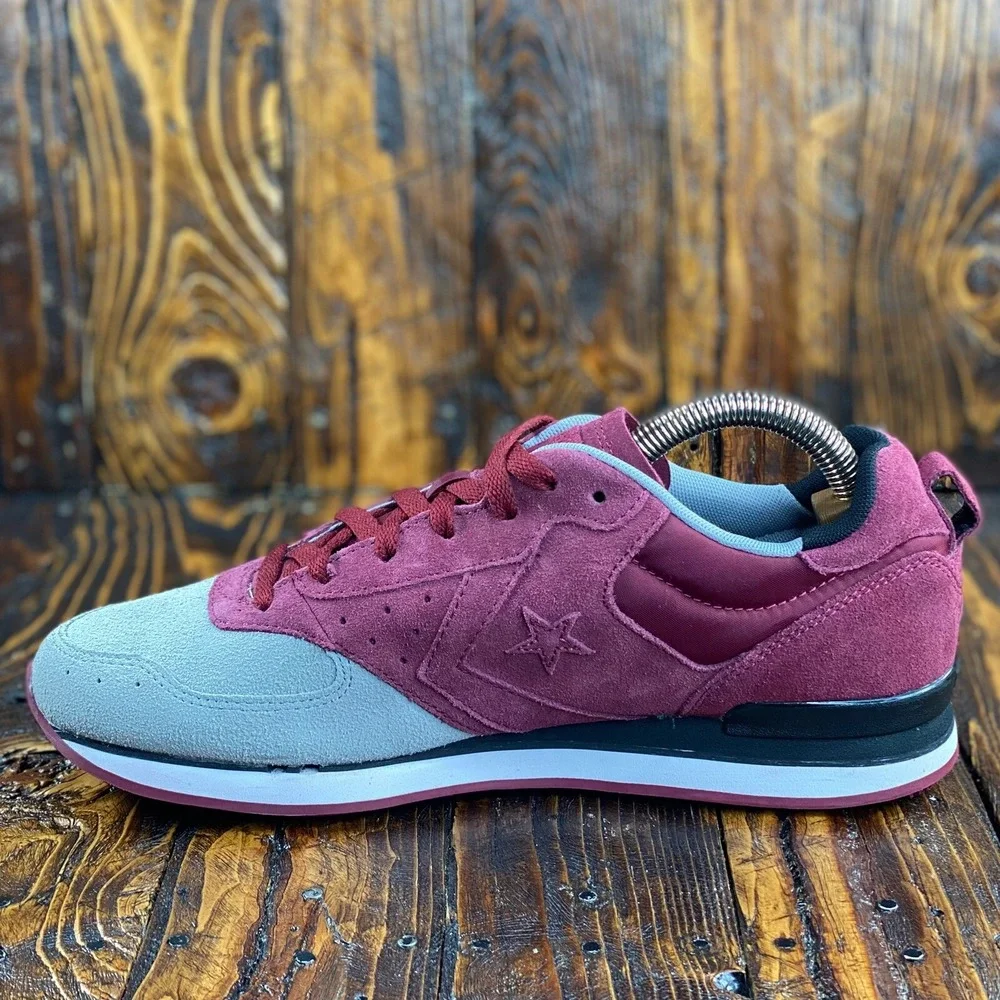 Converse Malden Racer OX‎ Men Sneakers Maroon Grey Suede Shoe 144573C Size 11 - Picture 4 of 11